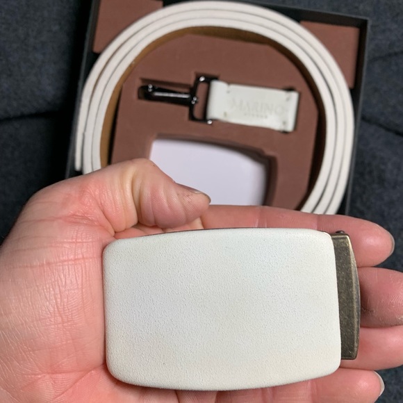 Marino Avenue White Nubuck suede adjustable belt $38 - Picture 2 of 9